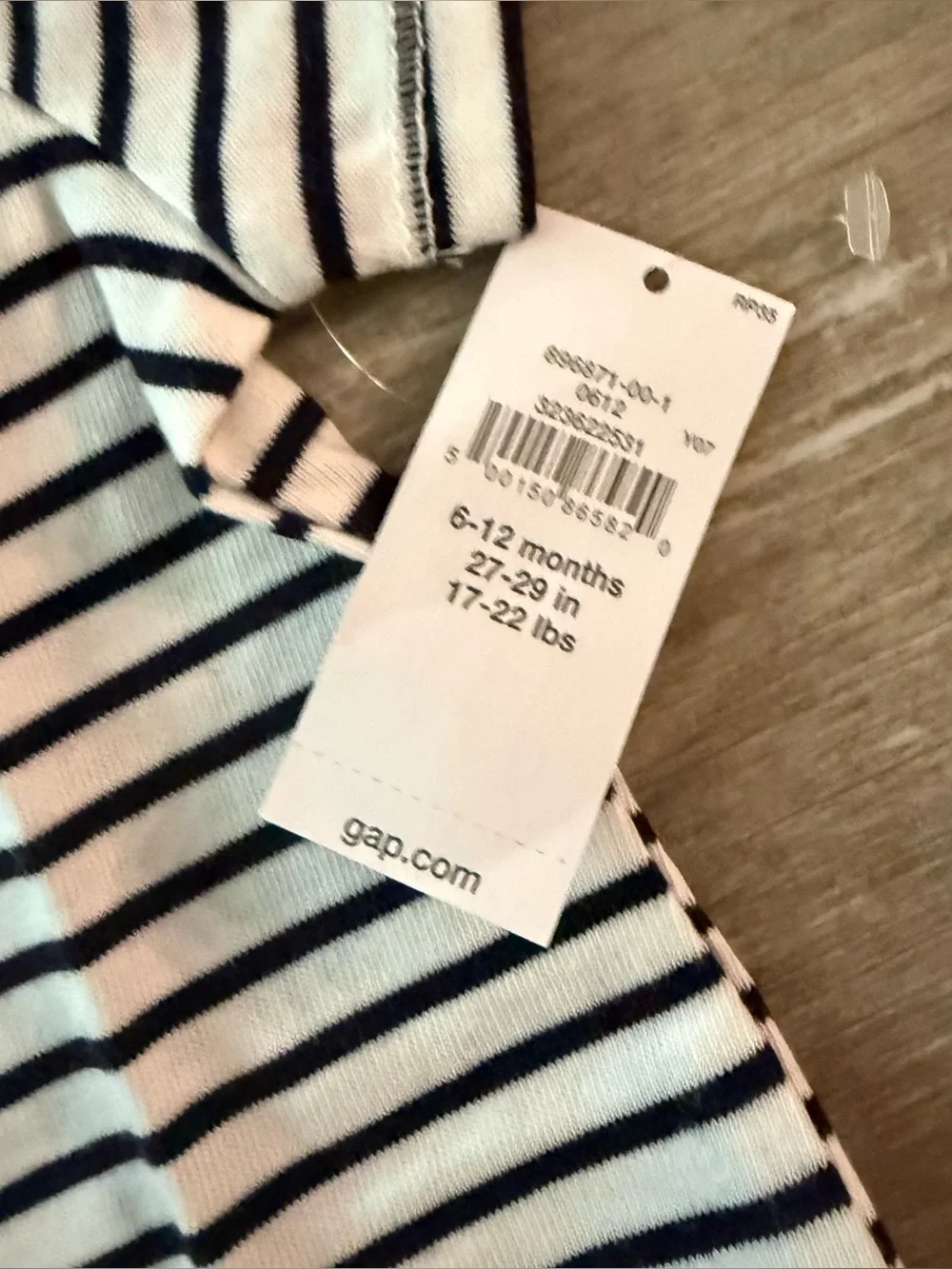 GAP Baby First Favorites Organic Cotton Bodysuit White Blue Red Stripe NEW 6-12m
